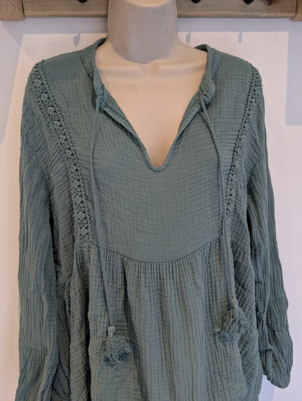 Teal Blouse O/S