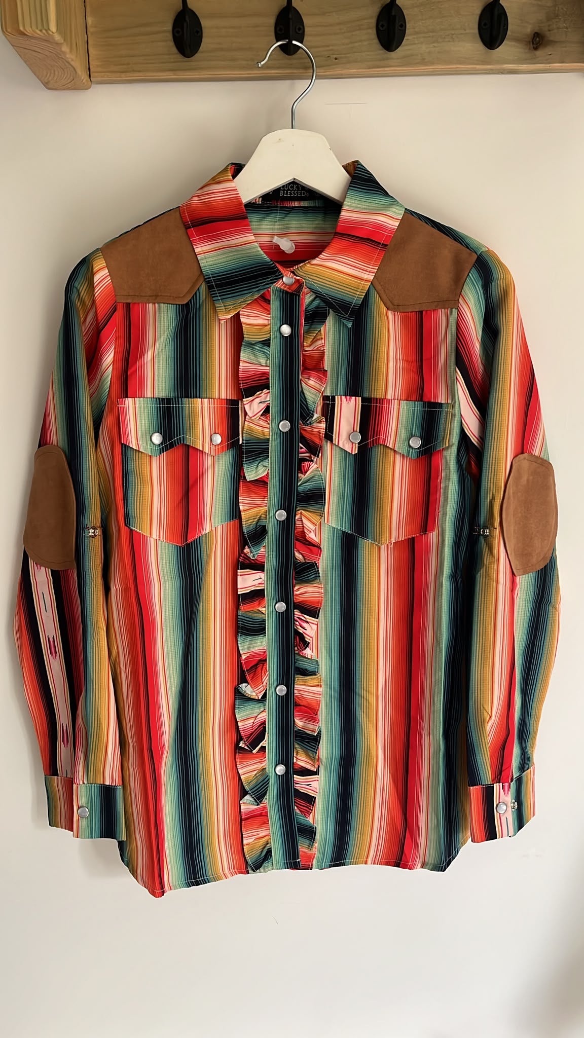 Stripe Western Rainbow Shirt (S)
