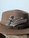 Brown Feather Fedora Hat