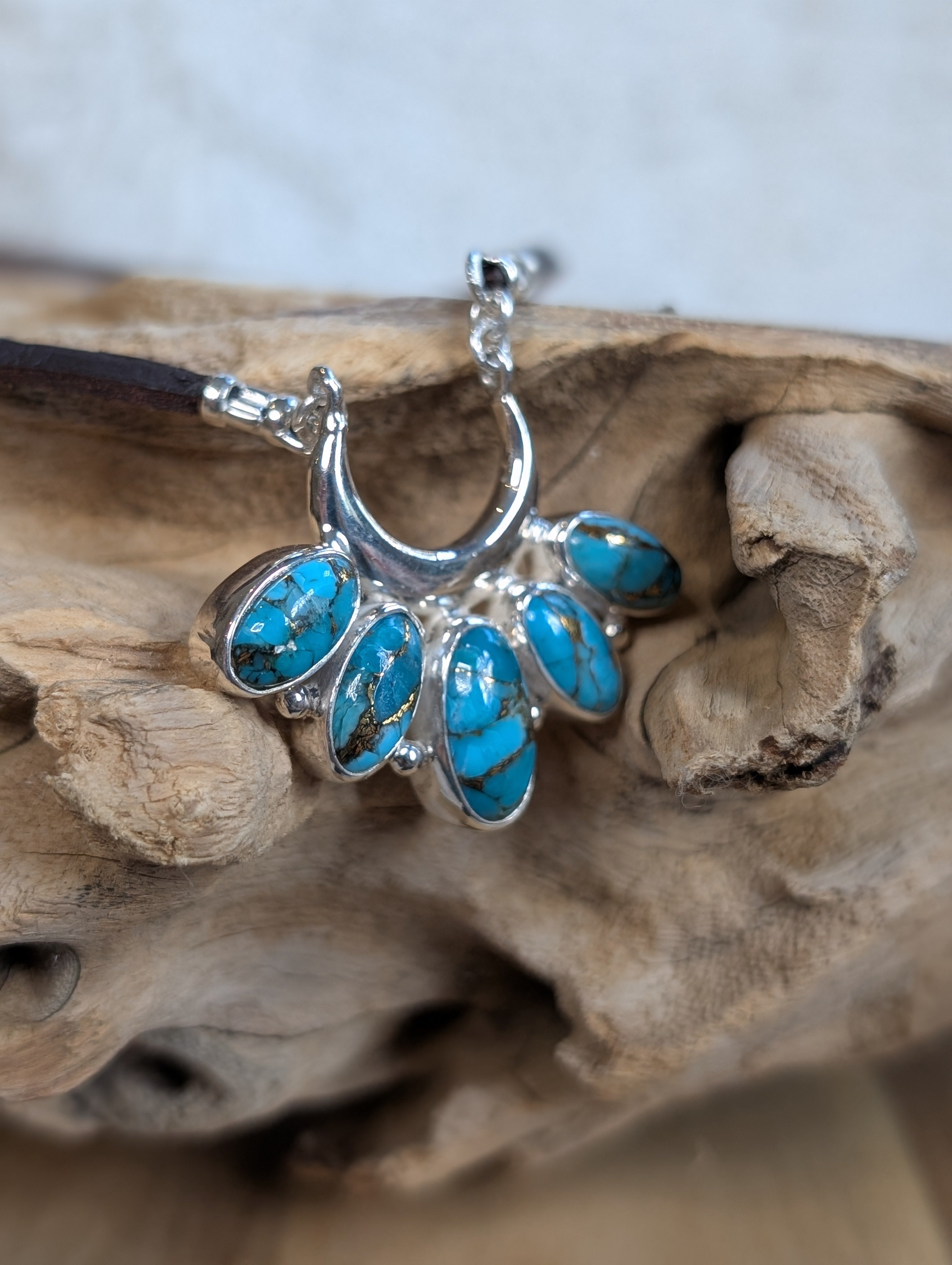 Horseshoe Turquoise Pendant