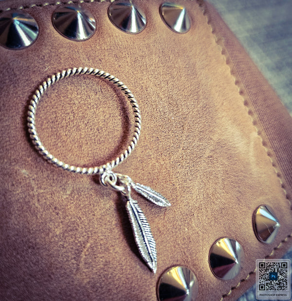 Feather Charm Ring