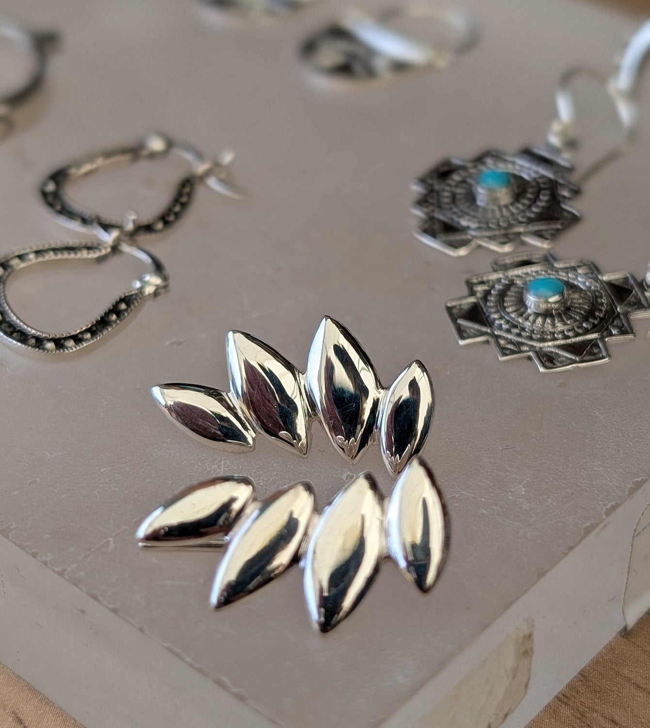 Feather Climber Earrings