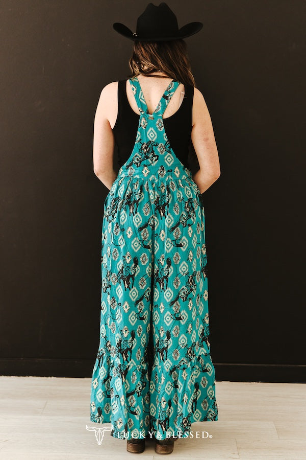 Turquoise Western Dungarees