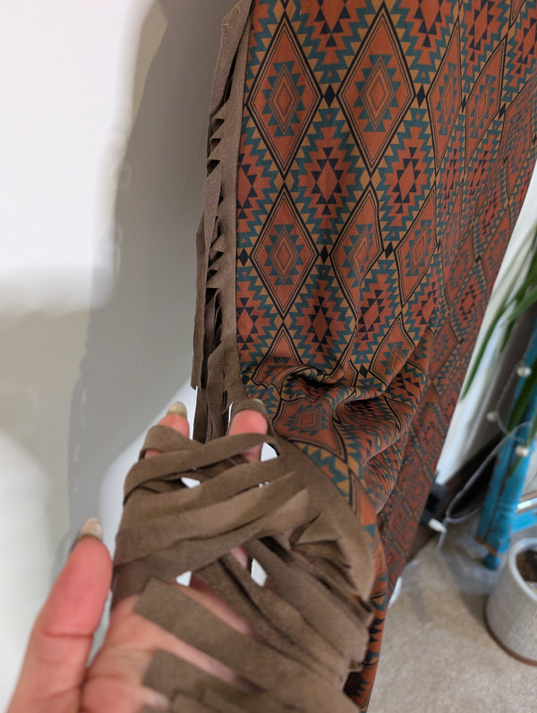 Flared Fringe Trousers M