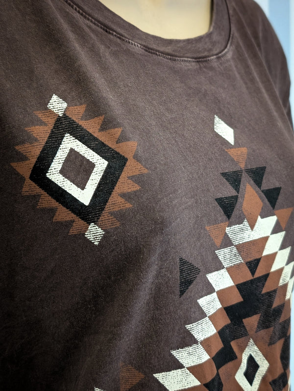 Brown Mineral Aztec Tee