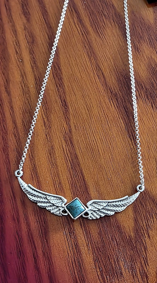 Turquoise Angel Wing Pendant