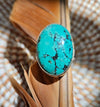 Genuine Turquoise Oval Ring