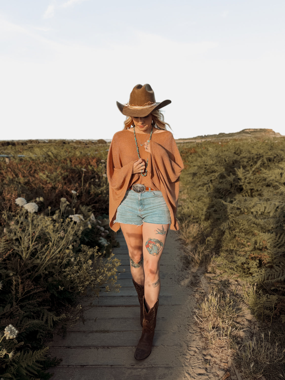 Caramel Knit Winged Jumper - Boho Buffalo Accessories