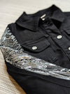 Black Sequin Feather Jacket