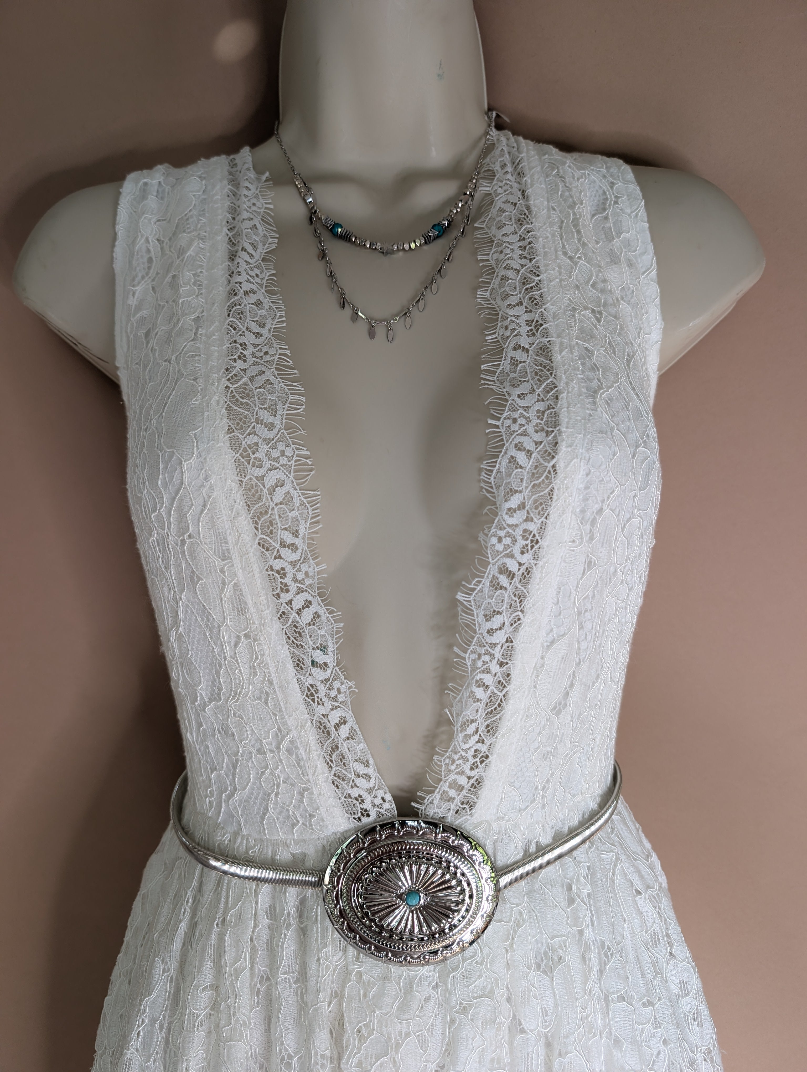 Metal Concho Stretch Belt