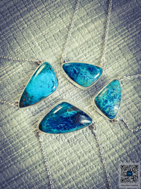 Chrysocolla Triangle Pendant