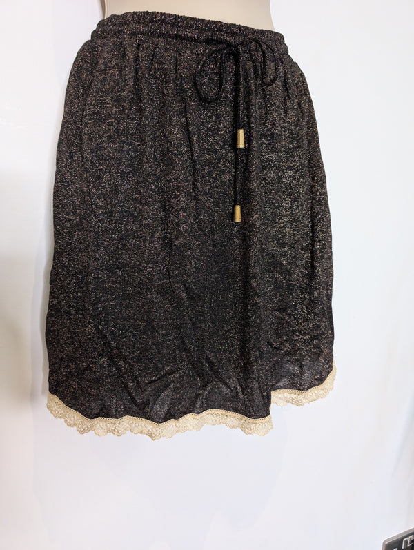 Brown Lace Shimmer Skirt S