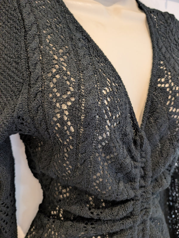 Black Crochet Dress L