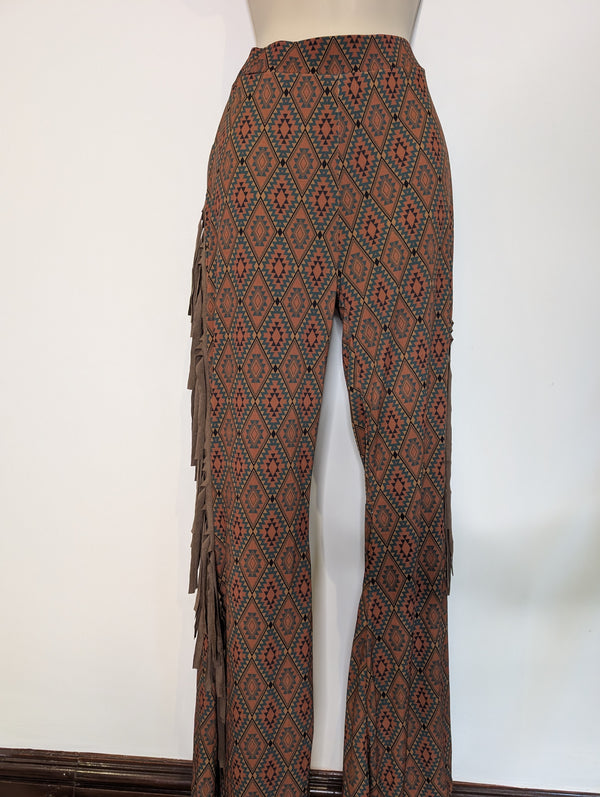 Flared Fringe Trousers M