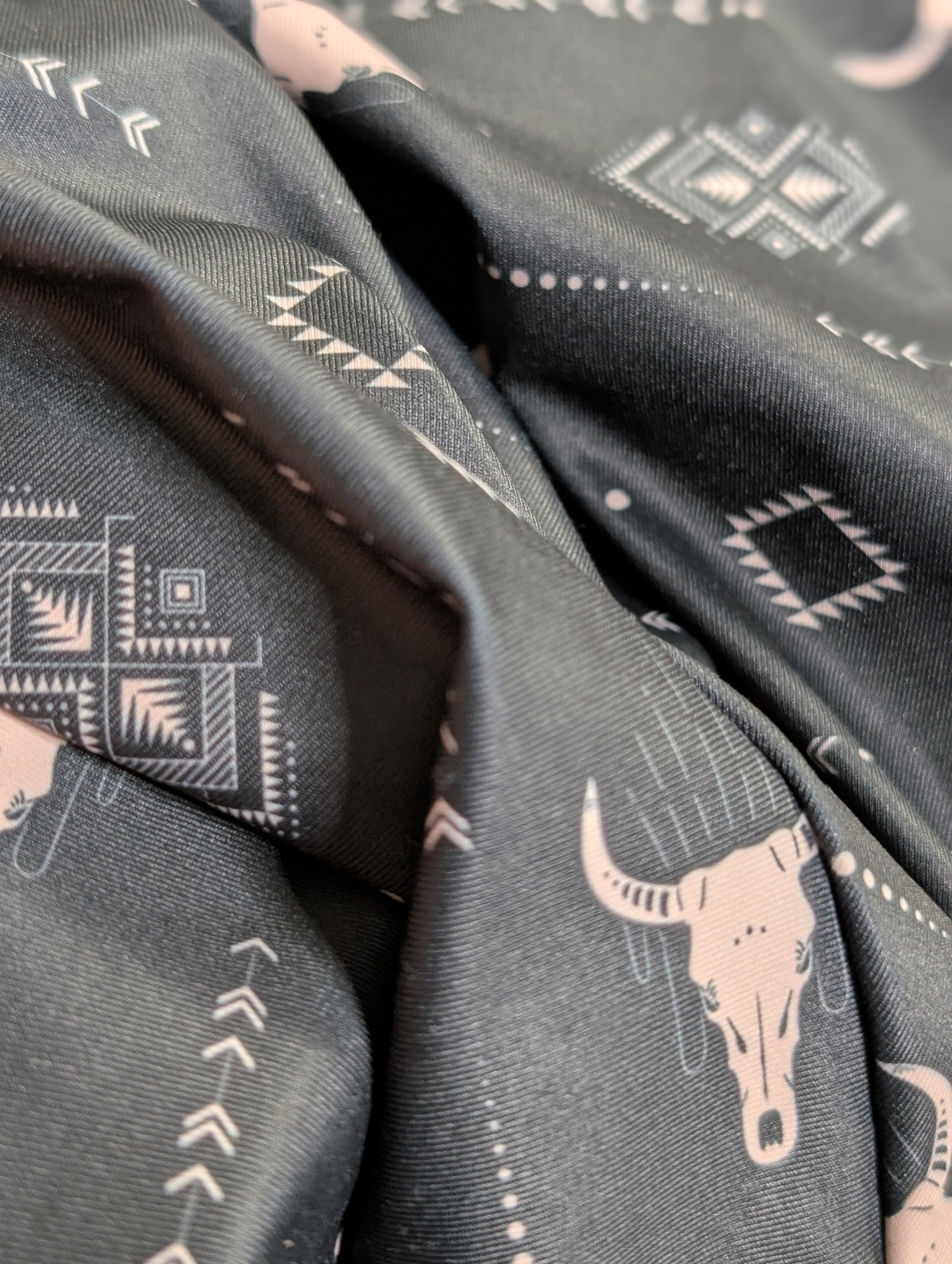 Black Western Print Stretch Flares - Boho Buffalo Accessories