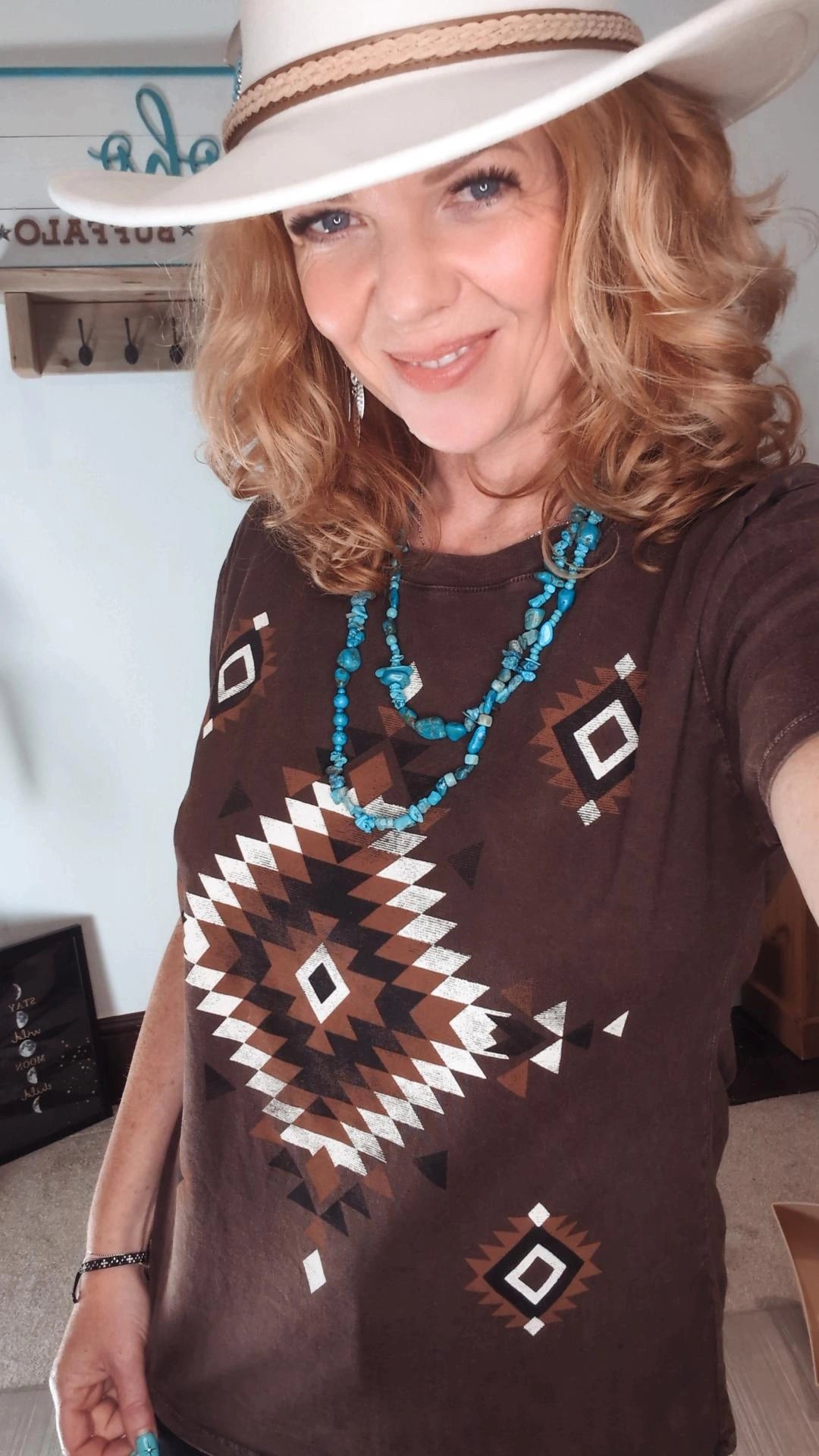 Brown Mineral Aztec Tee