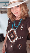 Brown Mineral Aztec Tee