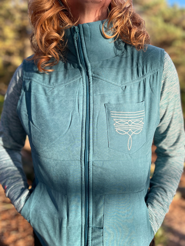 Teal Western Stitch Gilet (S-3XL) - Boho Buffalo Accessories