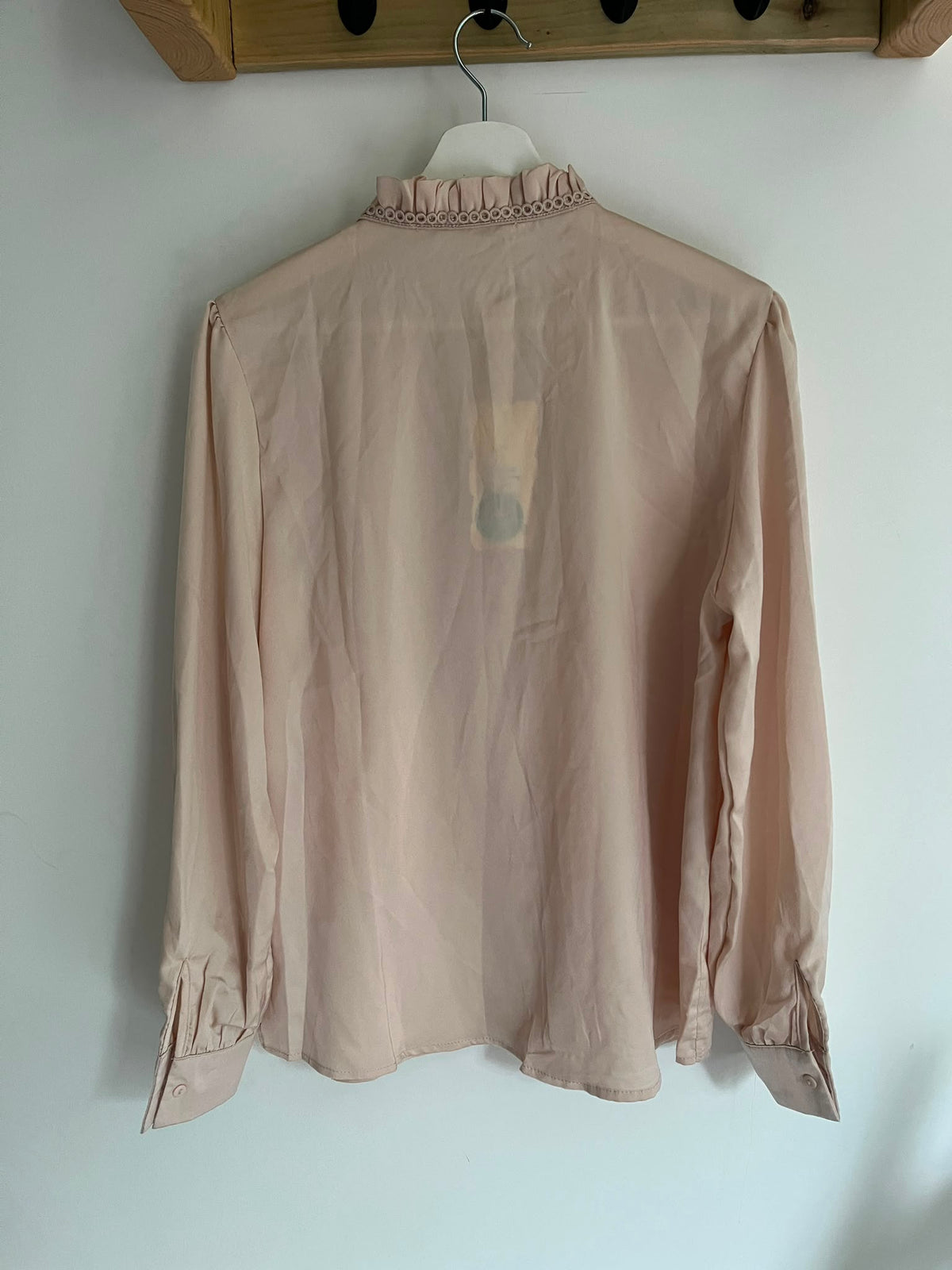 Blush Satin Sequin Blouse