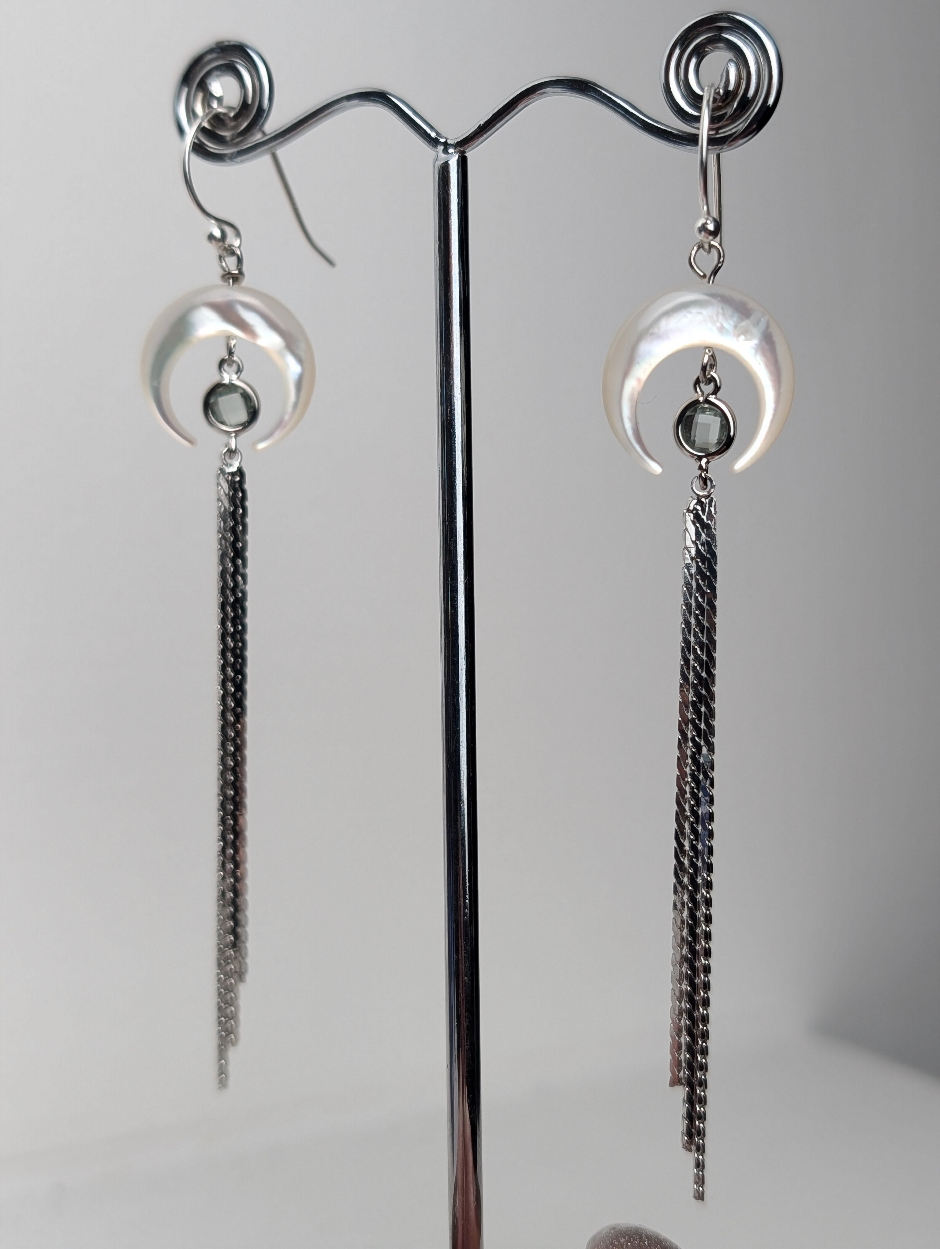 Glass Crescent Earrings - Boho Buffalo Accessories