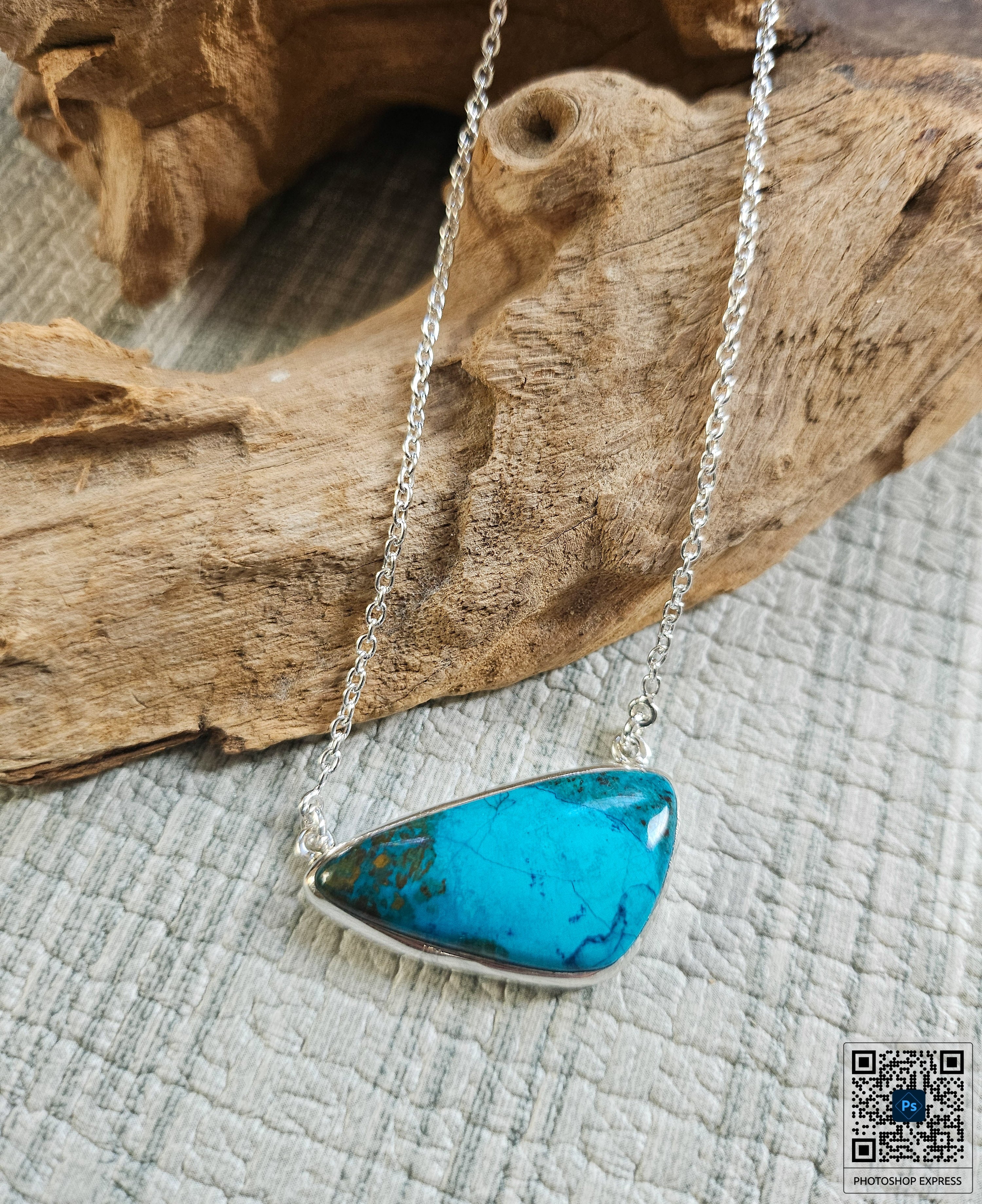 Chrysocolla Triangle Pendant