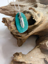 Turquoise Slice Feather Necklace