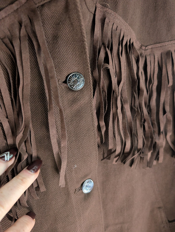 Brown Fringe Shacket L