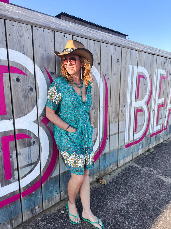 Turquoise Indiana Dress