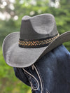 Black Straw Studded Western Hat