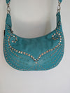 Turquoise Studded Leather Bag