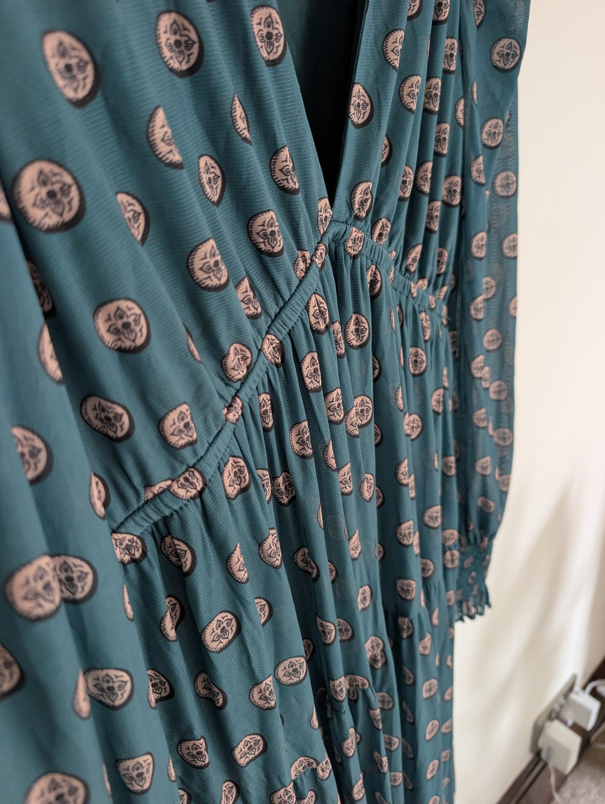 Teal Dotted Maxi Dress