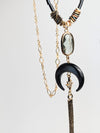 Gold Hematite Long Cosmic Necklace