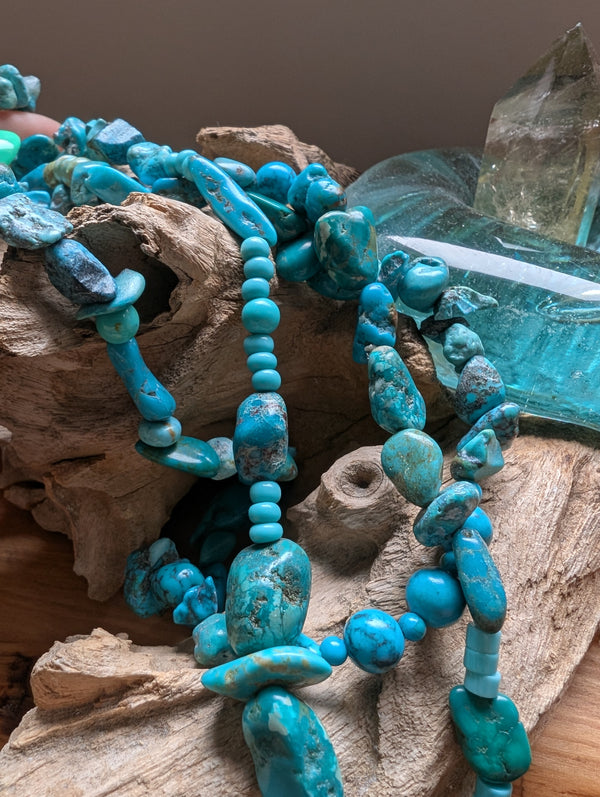 Arizona Turquoise Chip Long Necklace (one offs)