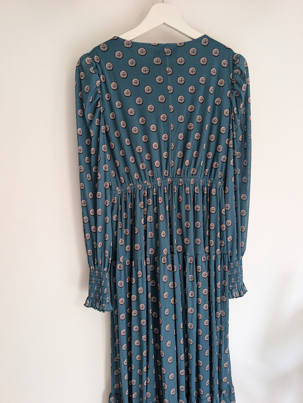 Teal Dotted Maxi Dress