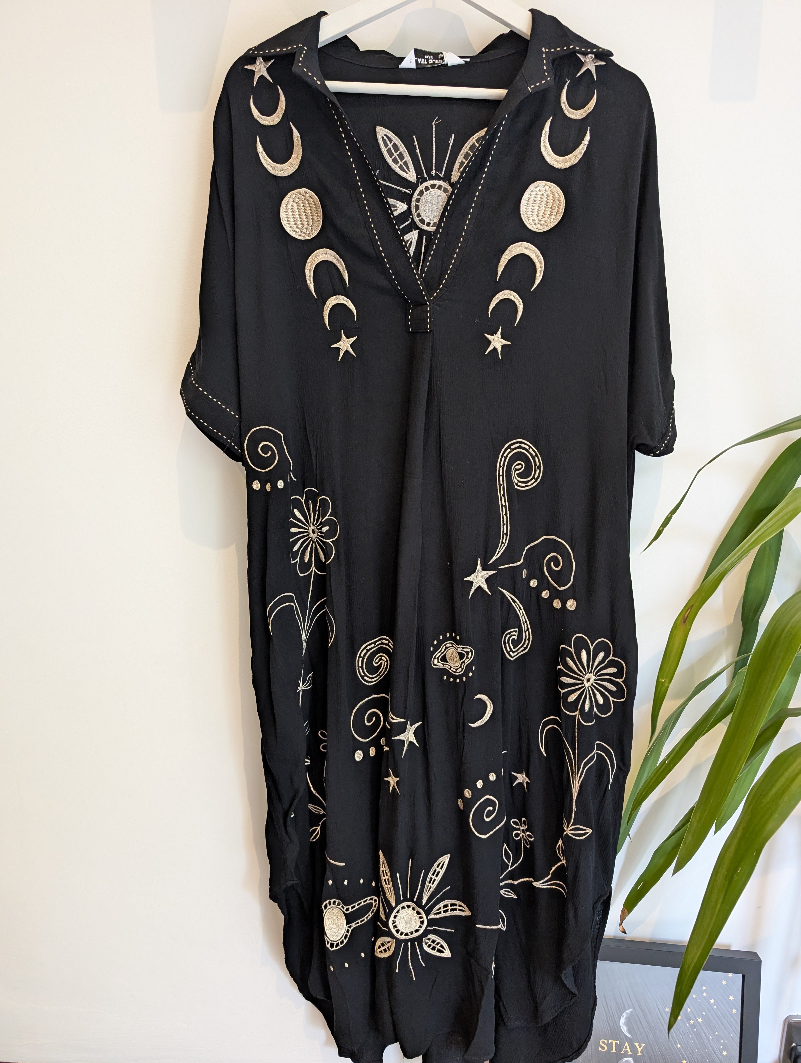 Cosmic Gold & Black Shirt Dress