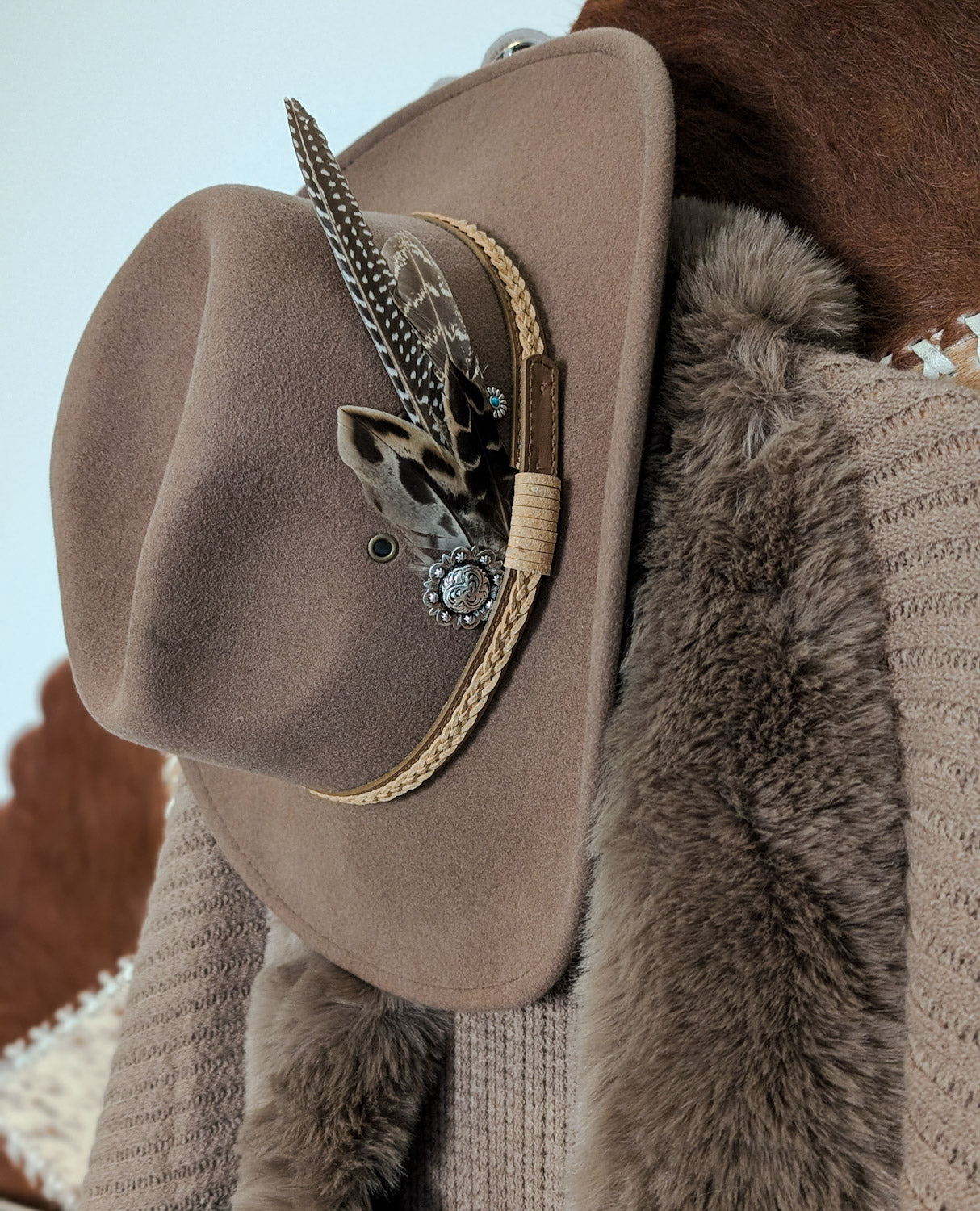 Brown Western Concho Hat - Boho Buffalo Accessories