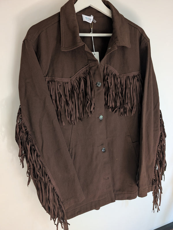 Brown Fringe Shacket L
