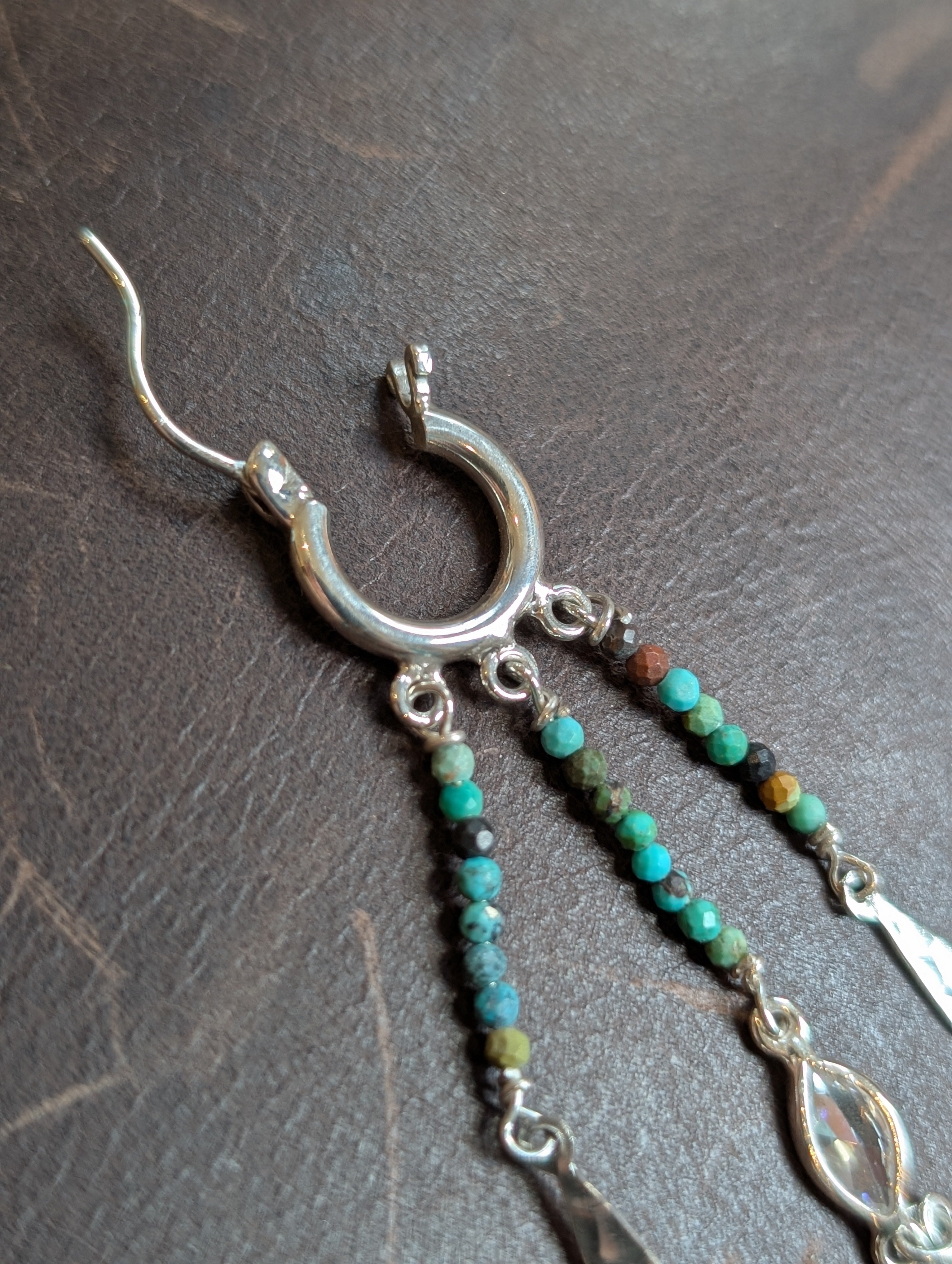 Tail Feather Gemstone Earrings