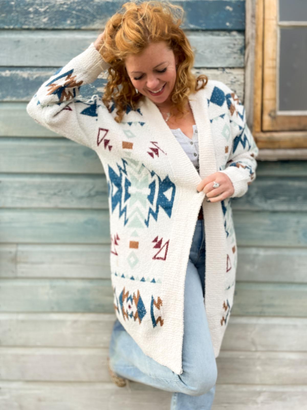 Cosy Geometric Cardigan