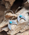 Turquoise Crescent Hoops