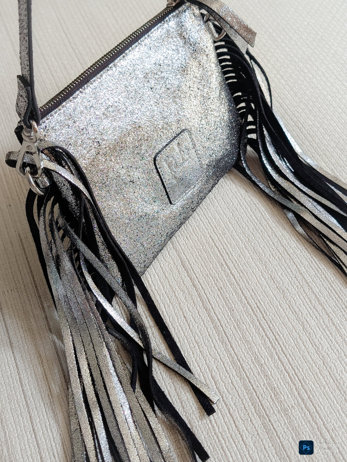 Black & Gunmetal Mini Fringe Bag - Boho Buffalo Accessories