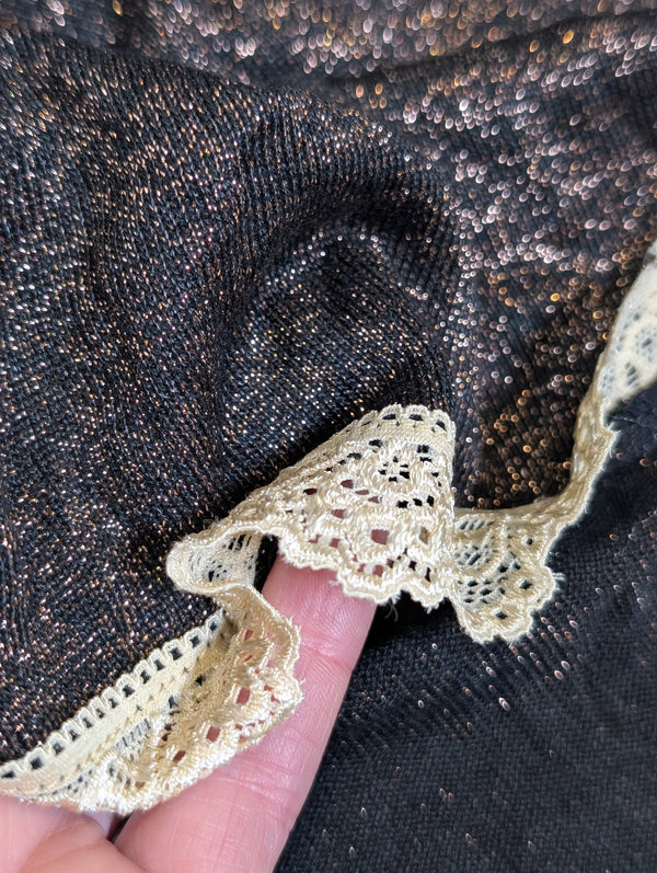 Brown Lace Shimmer Skirt S