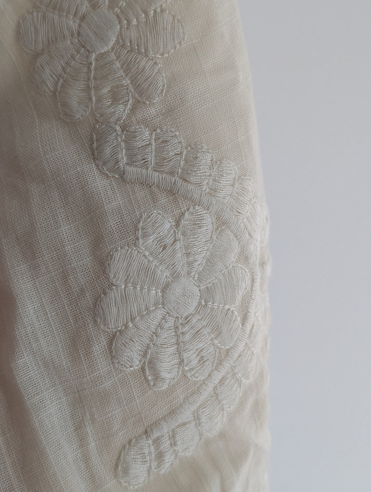 Boho Cream Embroidered Blouse (S)