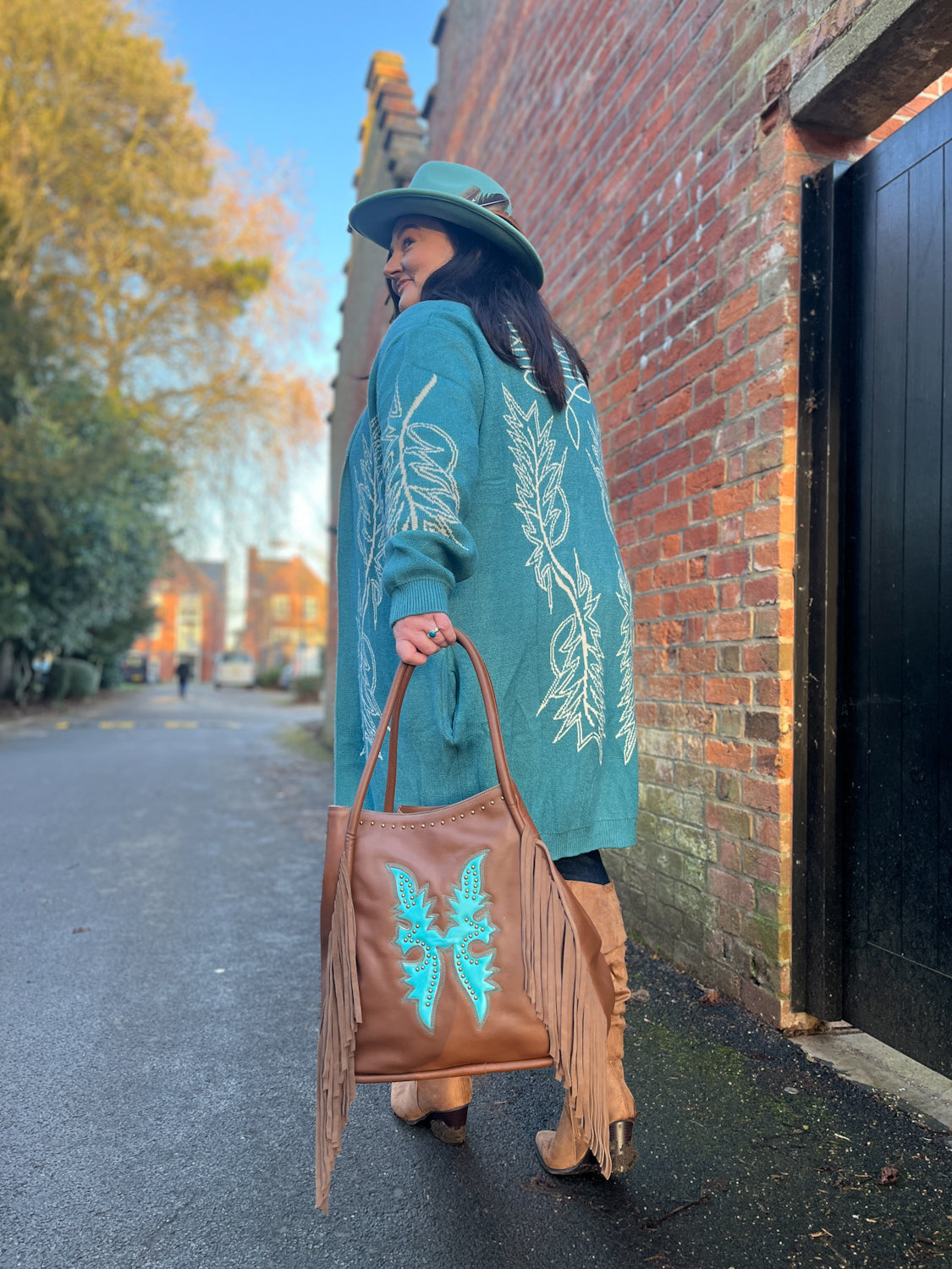 Teal Western Cardigan - Boho Buffalo Accessories