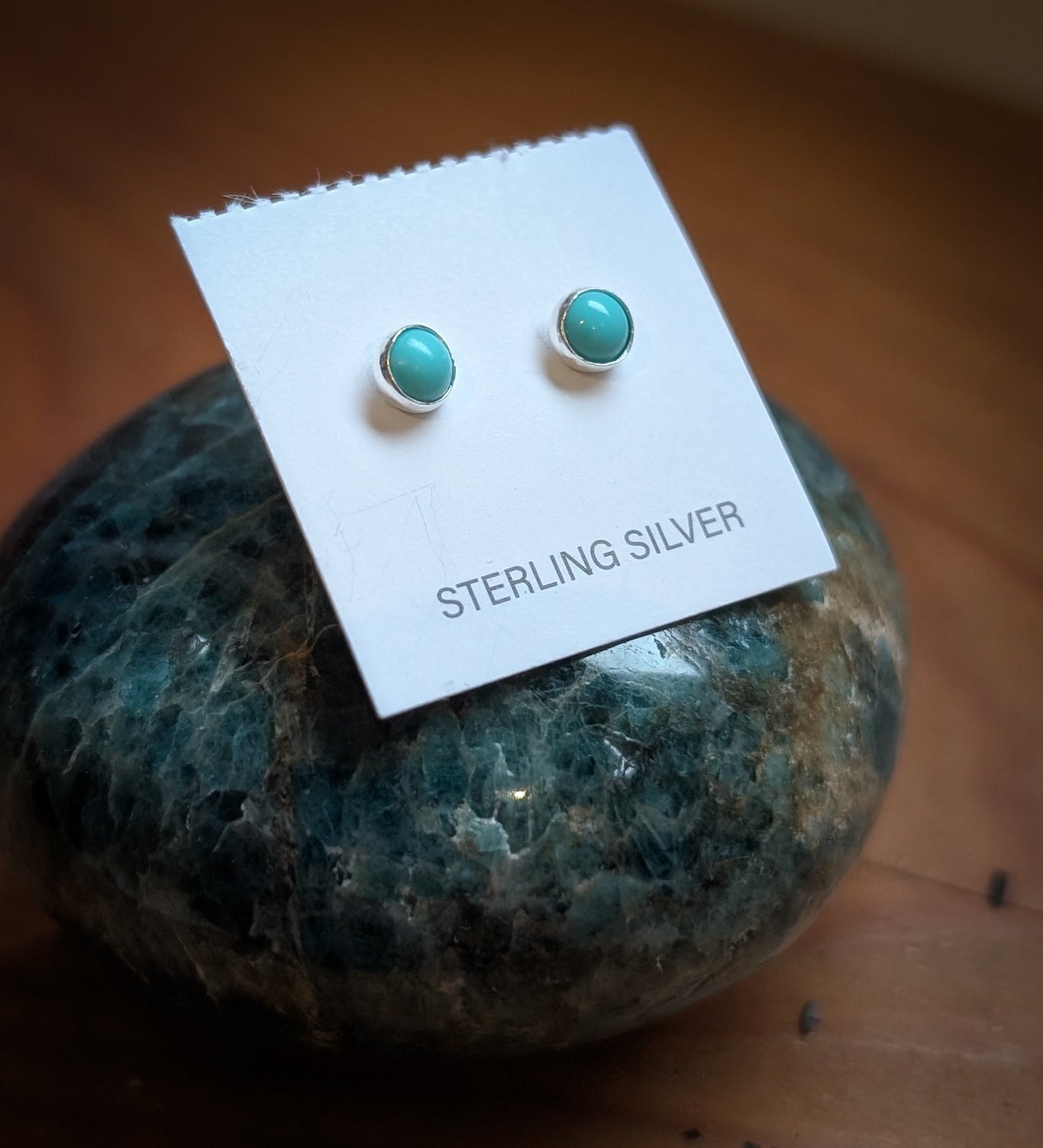 Mini Round Turquoise Studs