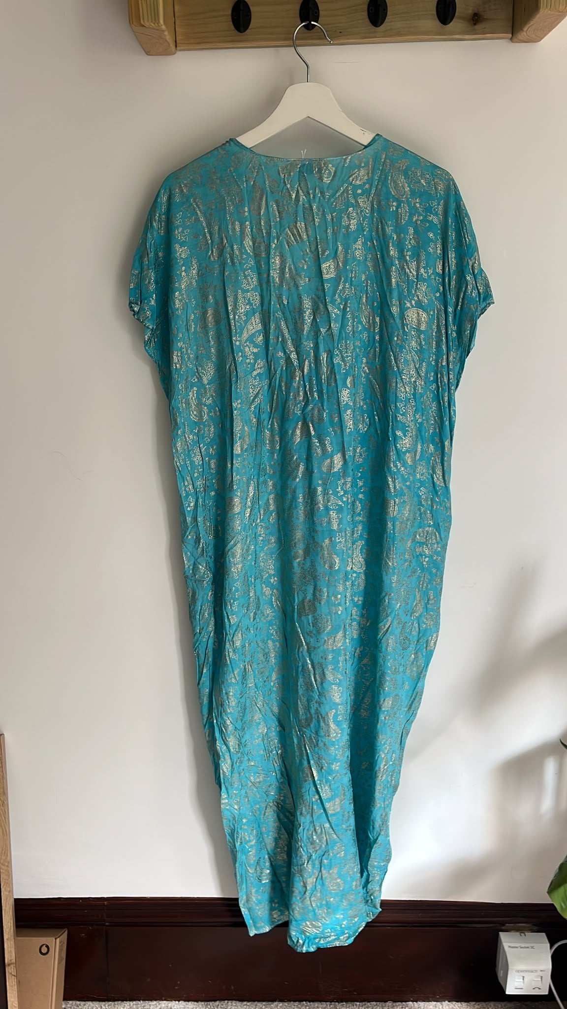 Turquoise Gold Slip Dress (OS)