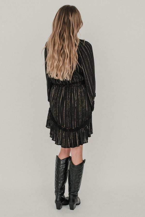 Black Boho Dress M/L