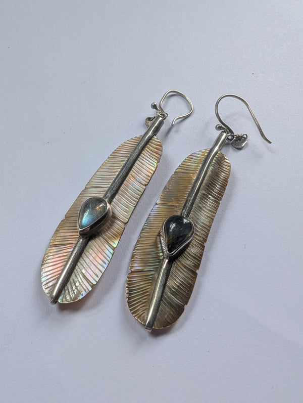 Mother of Pearl Labradorite Earrings