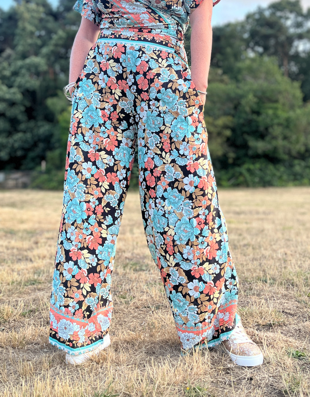 Peony Floral Wide Pant - Boho Buffalo Accessories