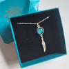 Silver Slim Glass Feather Necklace - Various - Boho Buffalo Accessories